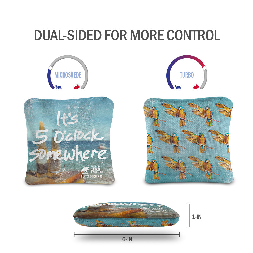 5 O'Clock Somewhere Official ACA Regulation 2x4 Cornhole Set