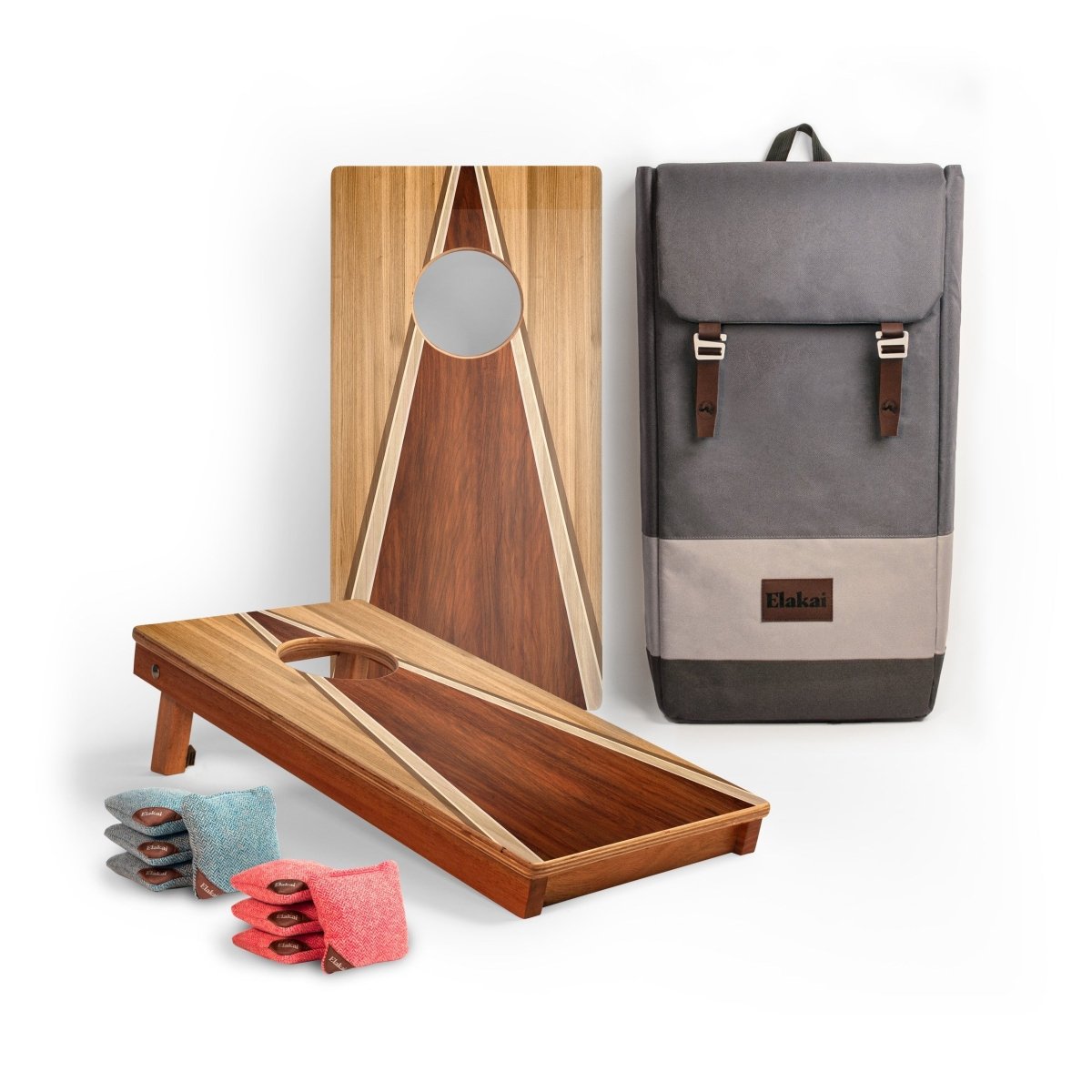 1ft x 2ft Graphic Wood Travel Cornhole Set | Classic Triangle Collection - Classic Wood EGCH12P-62-WB | American Cornhole Association