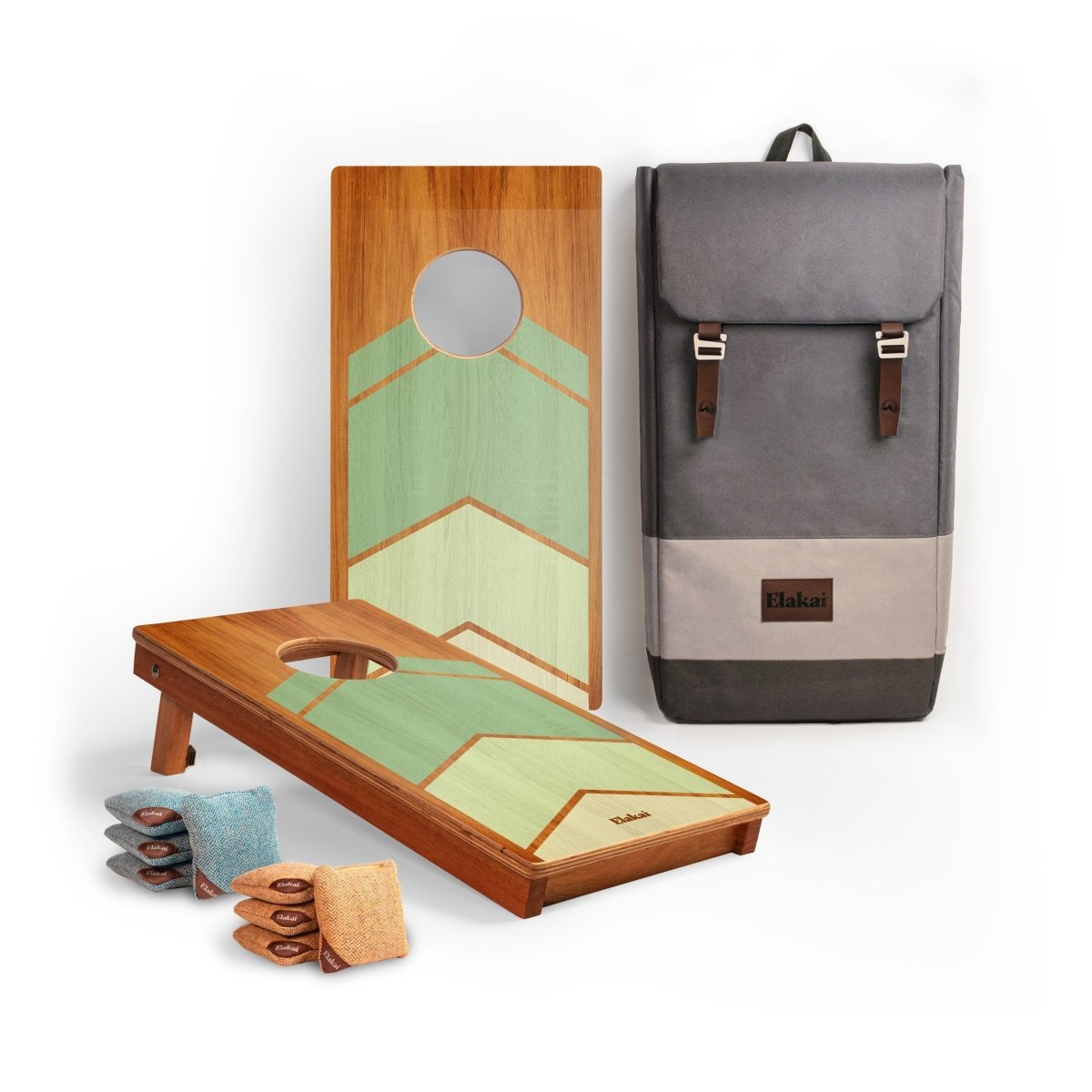 1ft x 2ft Graphic Wood Travel Cornhole Set | Modern Angle Collection - Rover Chevron EGCH12P-61-WB | American Cornhole Association
