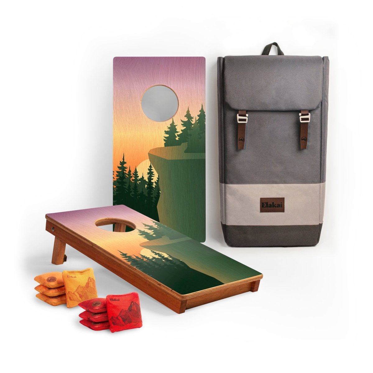 1ft x 2ft Graphic Wood Travel Cornhole Set | National Parks Inspired Collection - Cliff View EGCH12P-12-WB | American Cornhole Association