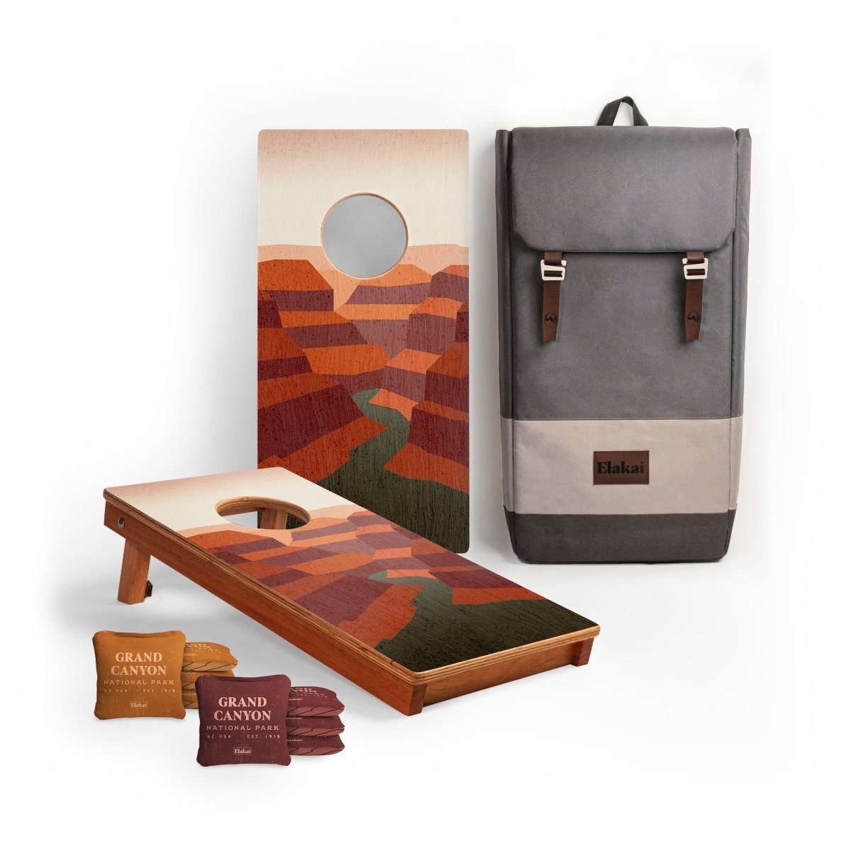 1ft x 2ft Graphic Wood Travel Cornhole Set | National Parks Inspired Collection - Grand Canyon EGCH12P-08-WB | American Cornhole Association