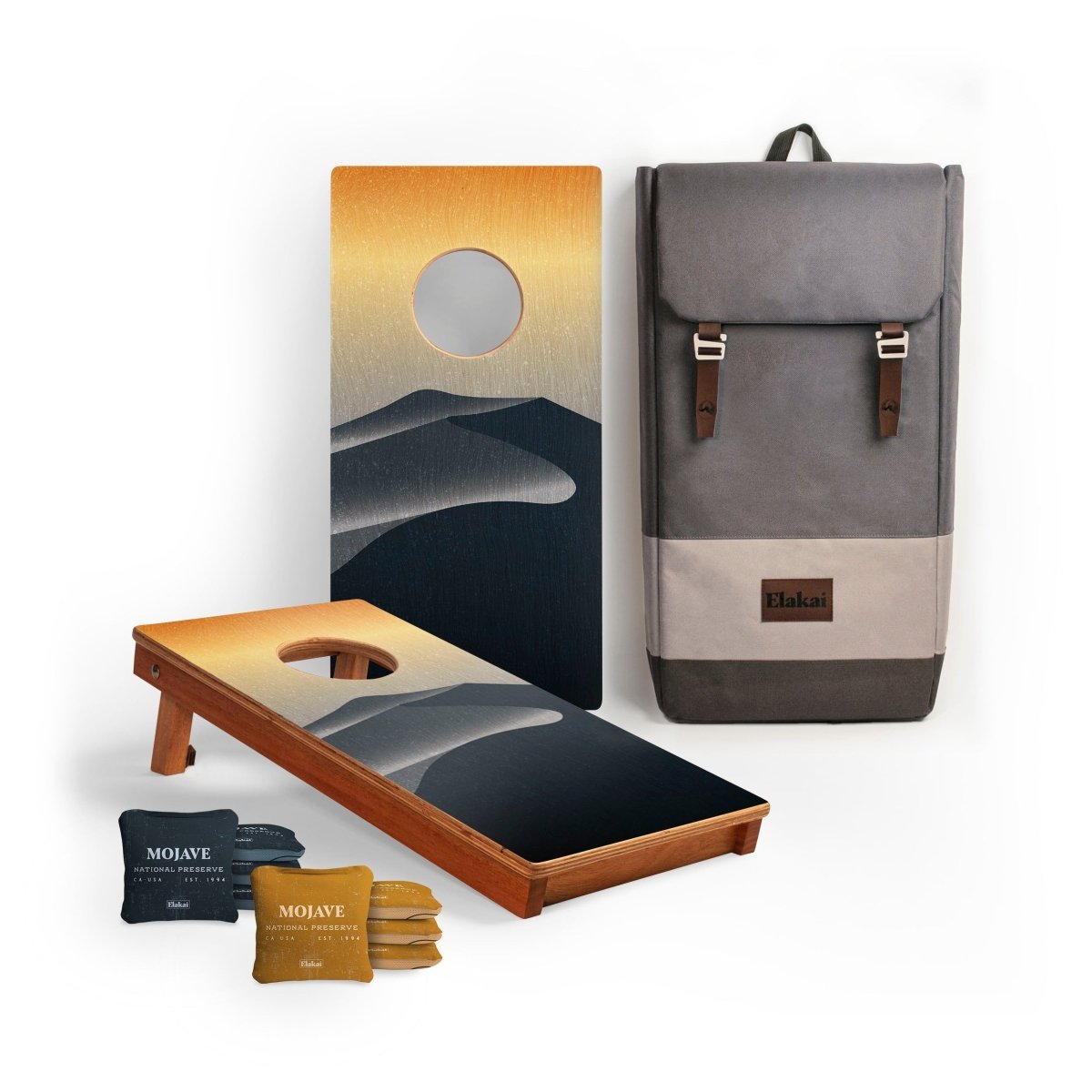 1ft x 2ft Graphic Wood Travel Cornhole Set | National Parks Inspired Collection - Mojave EGCH12P-09-WB | American Cornhole Association