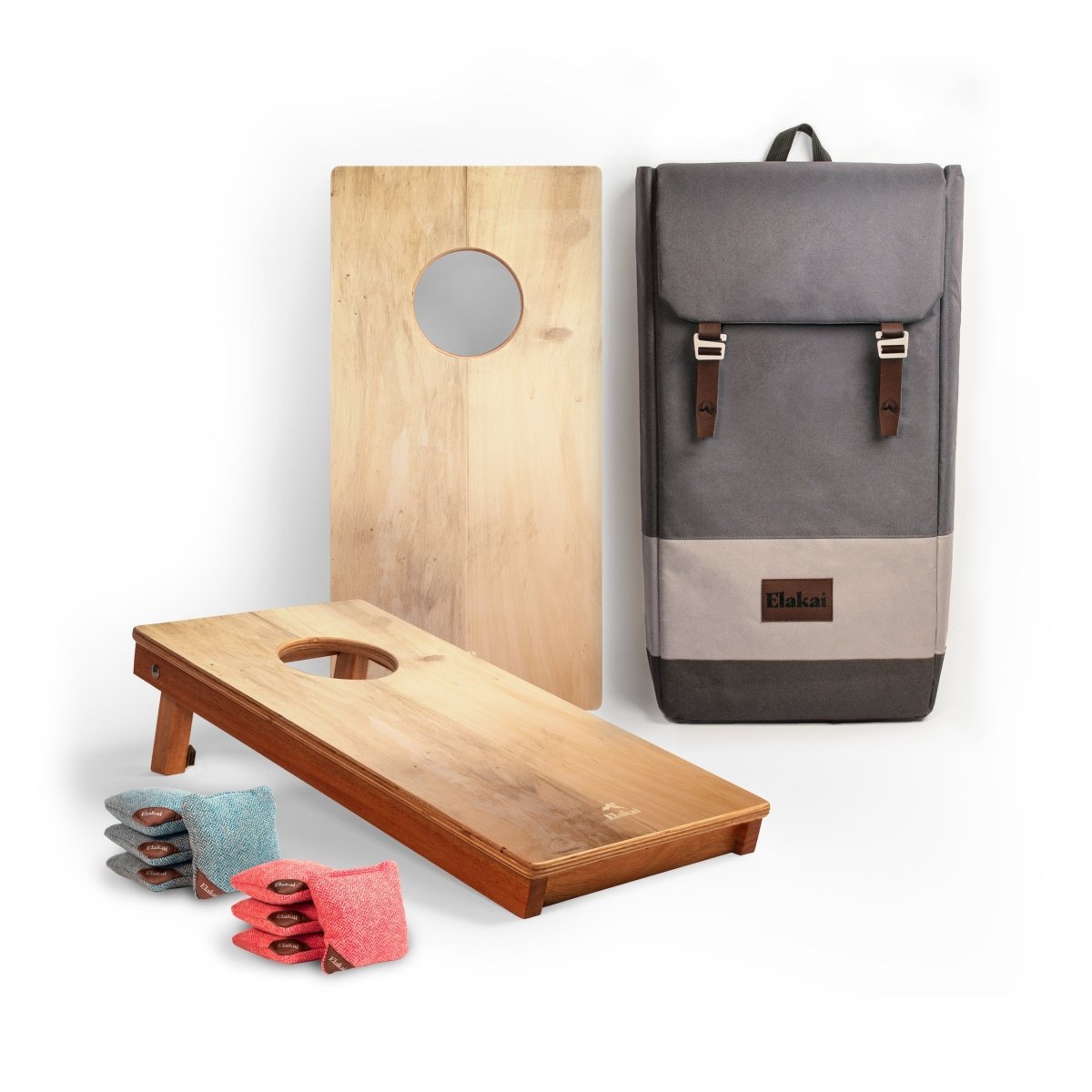 1ft x 2ft Graphic Wood Travel Cornhole Set | Organic Wood Pattern Collection - light beachwood EGCH12P-64-WB | American Cornhole Association