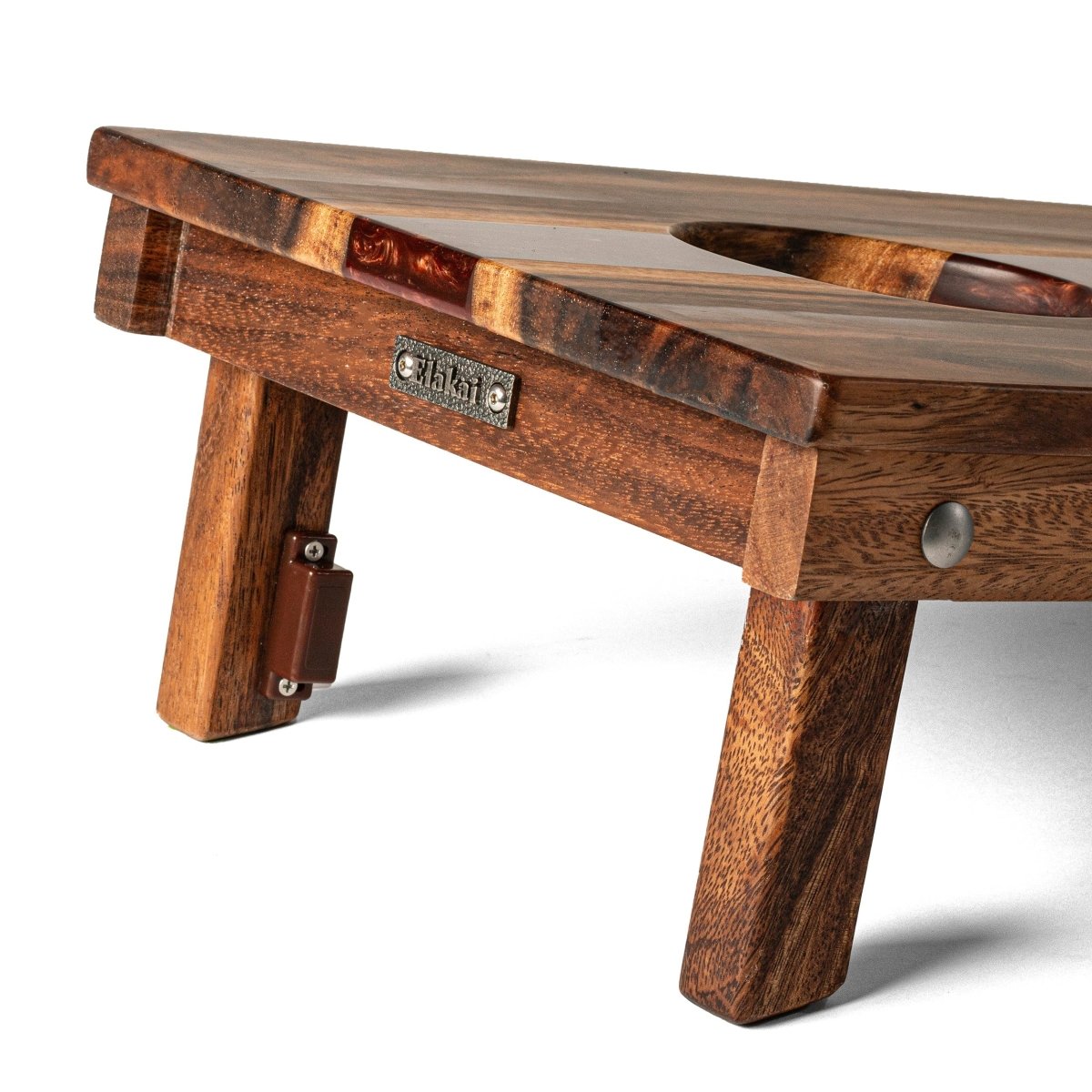 1ft x 2ft Resin & Wood Travel Cornhole Set | Live Edge River Collection - Bronze EGCH12RLE-12-WB | American Cornhole Association