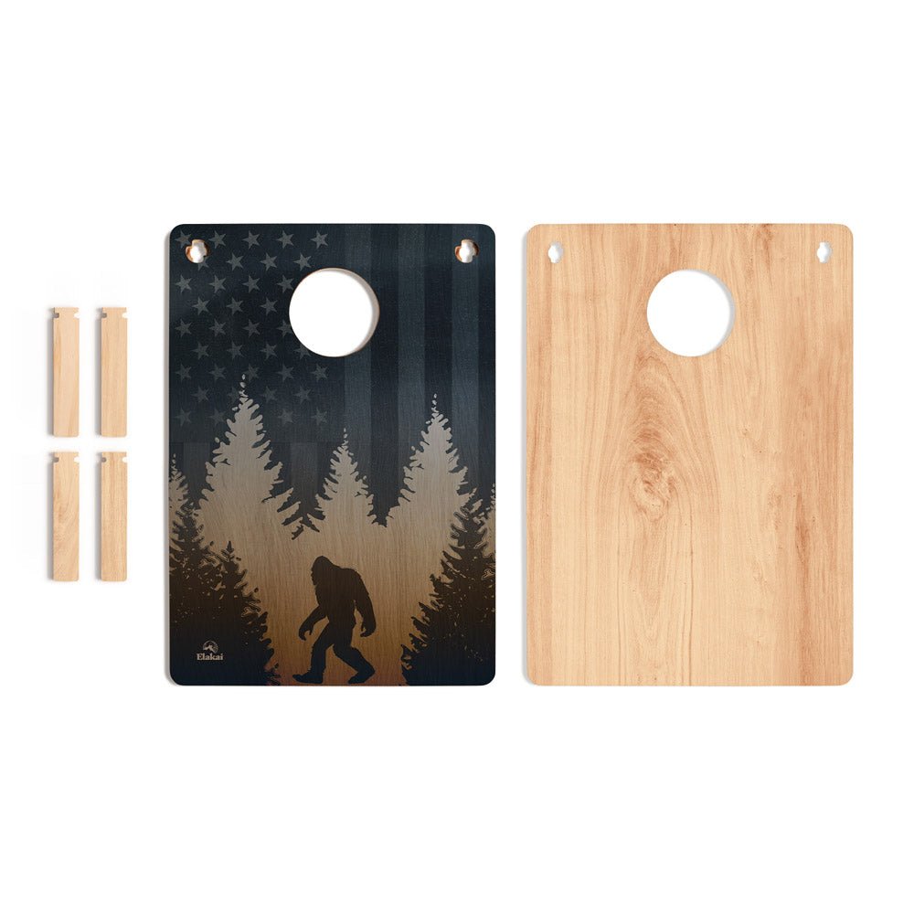 22 - in × 31 - in Wood Travel Cornhole Boards Set | Weekender Collection - American Sasquatch EGCH23P1-00 | American Cornhole Association