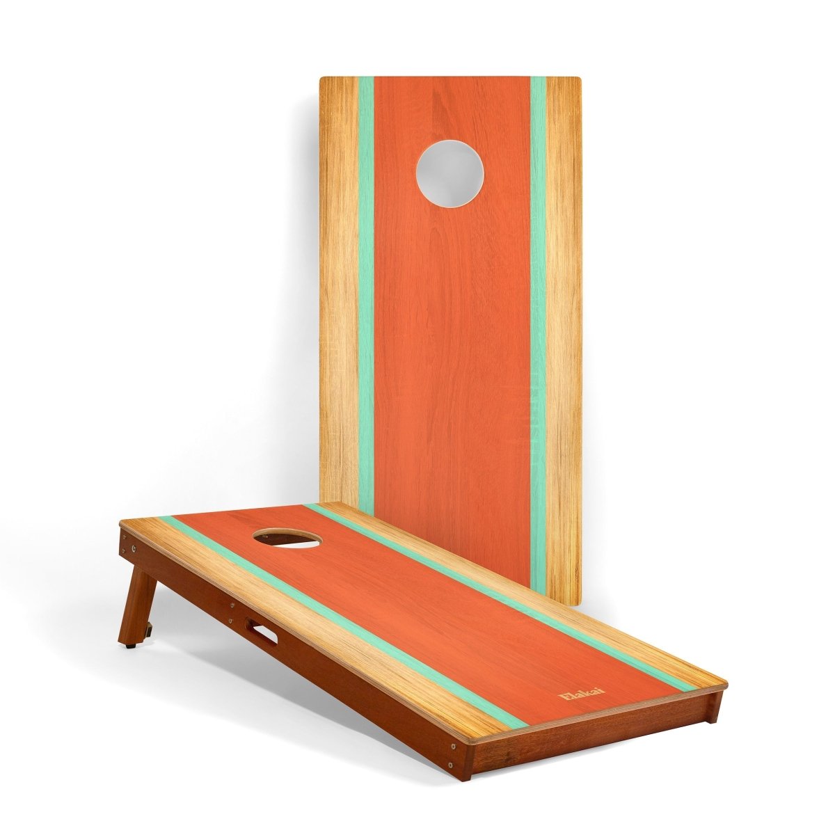 2ft x 4ft Graphic Wood Classic Cornhole Set | Classic Beach Stripes Collection - Guppy EGCH24P-57 | American Cornhole Association