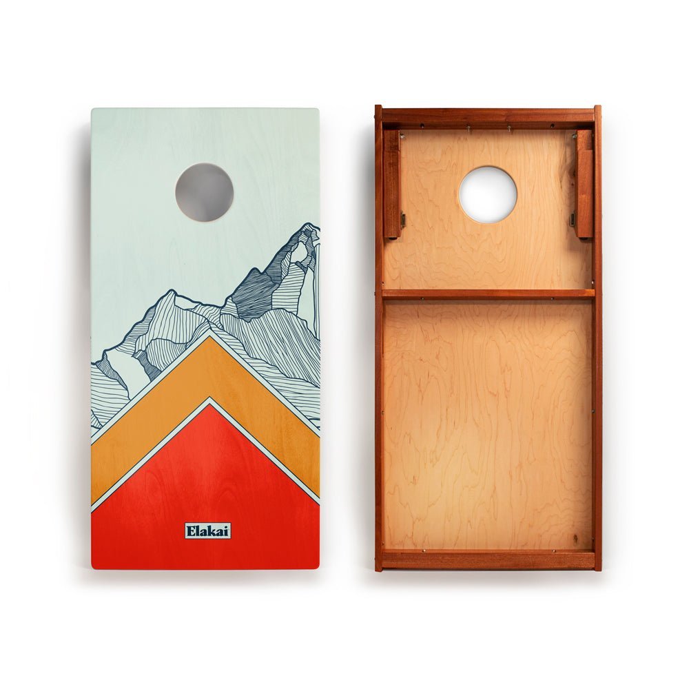 2ft x 4ft Graphic Wood Classic Cornhole Set | Modern Angle Collection - Mount Elakai EGCH24P-04 | American Cornhole Association