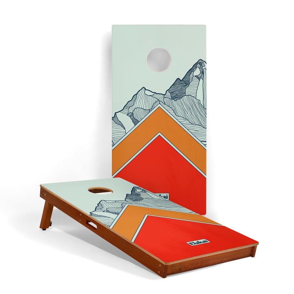 2ft x 4ft Graphic Wood Classic Cornhole Set | Modern Angle Collection - Mount Elakai EGCH24P-04 | American Cornhole Association