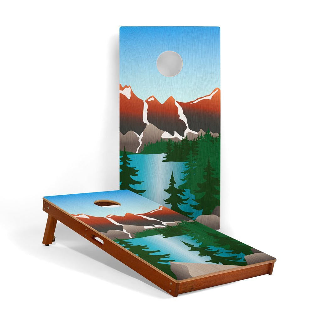 2ft x 4ft Graphic Wood Classic Cornhole Set | National Parks Inspired Collection - Rocky Mountains EGCH24P-13 | American Cornhole Association