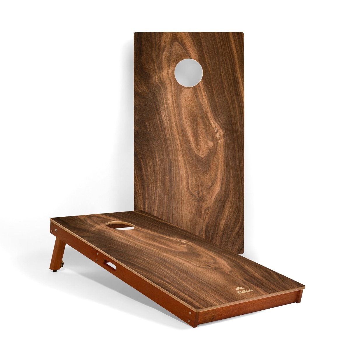 2ft x 4ft Graphic Wood Classic Cornhole Set | Organic Wood Pattern - dark beachwood EGCH24P-63 | American Cornhole Association