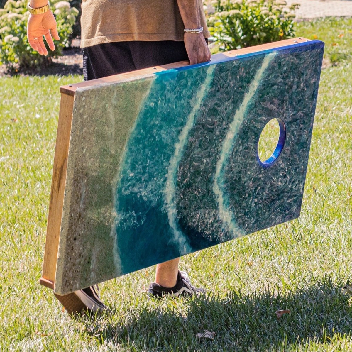2x4 The Beach Epoxy Resin Cornhole Boards - EGCH24R-03 | American Cornhole Association