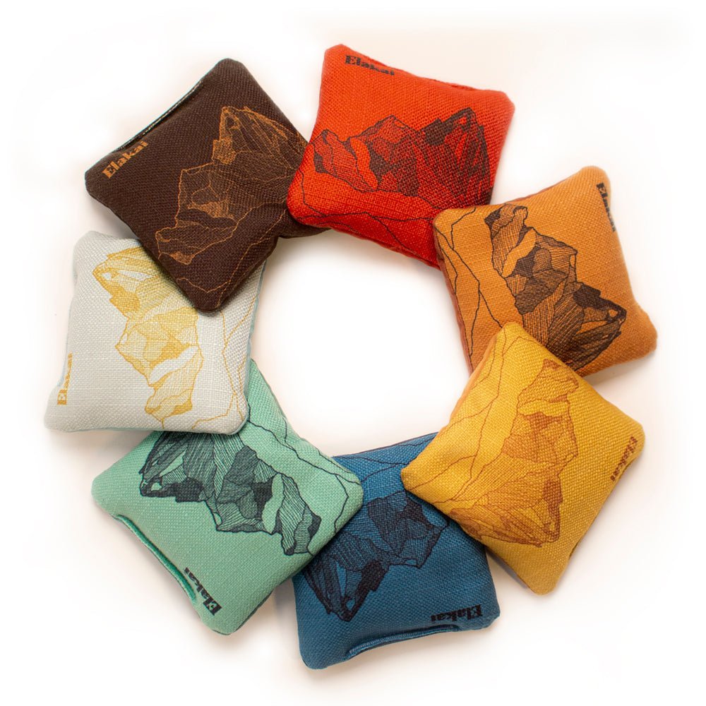 4 - in Travel Dual - Sided Cornhole Bags | Mt. Elakai Design Collection - Light Blue Mineral EGCB44TS-05 | American Cornhole Association