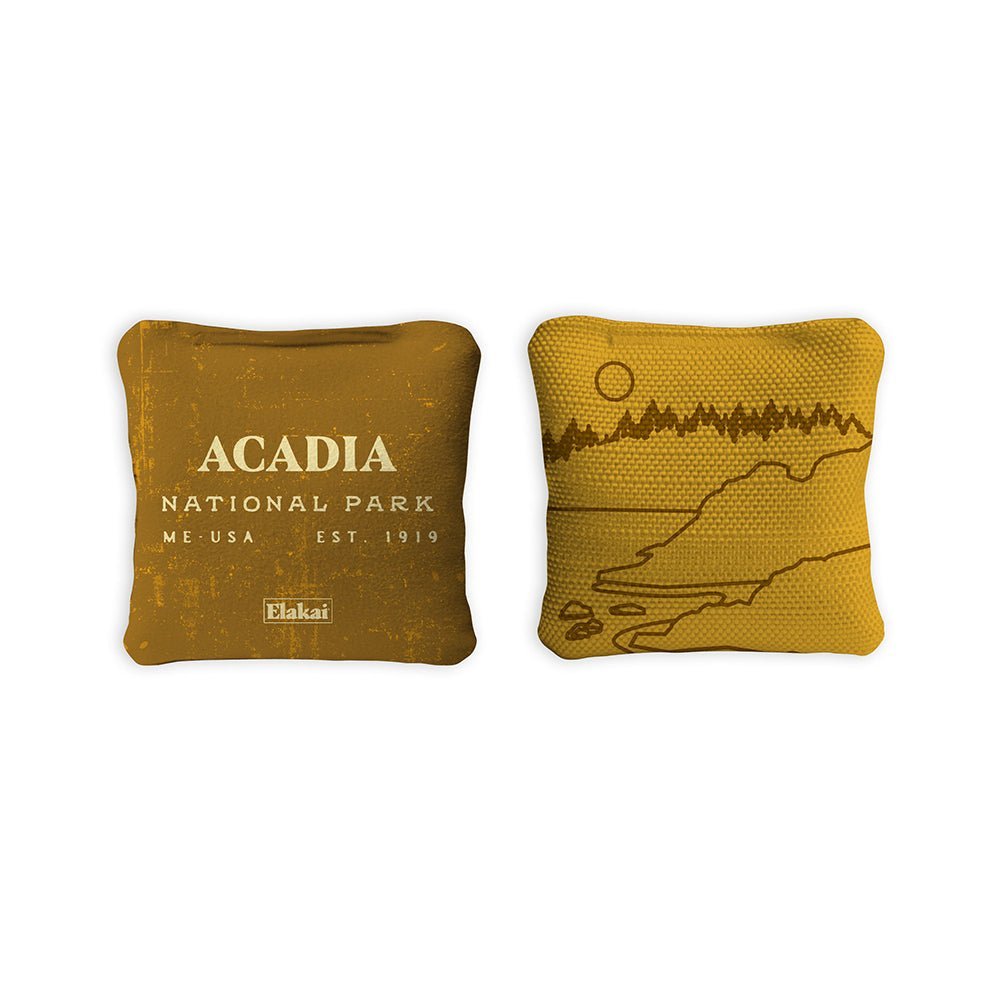 4 - in Travel Dual - Sided Cornhole Bags | National Parks Collection - Acadia Gold EGCB44TS-16 | American Cornhole Association