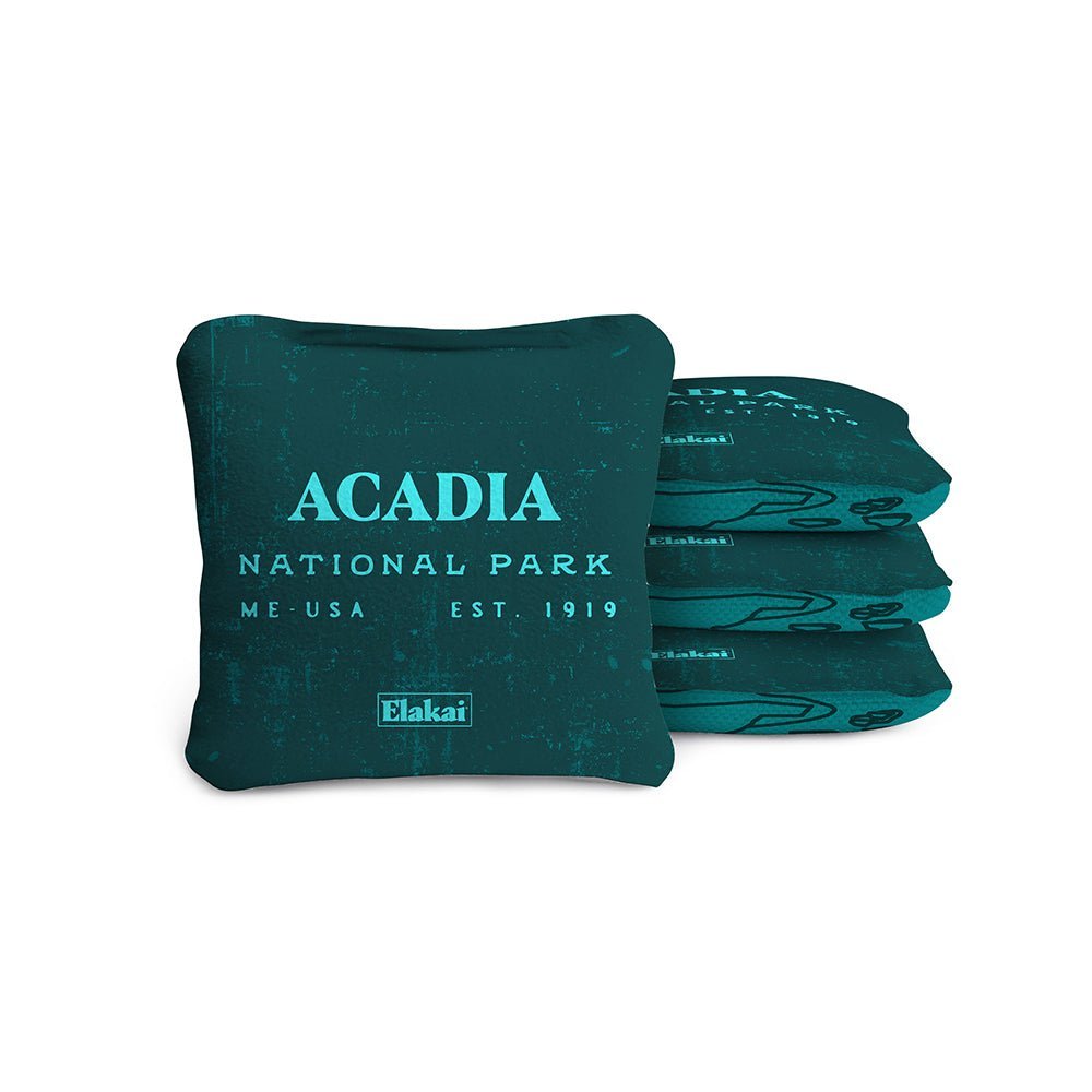 4 - in Travel Dual - Sided Cornhole Bags | National Parks Collection - Acadia Teal EGCB44TS-17 | American Cornhole Association