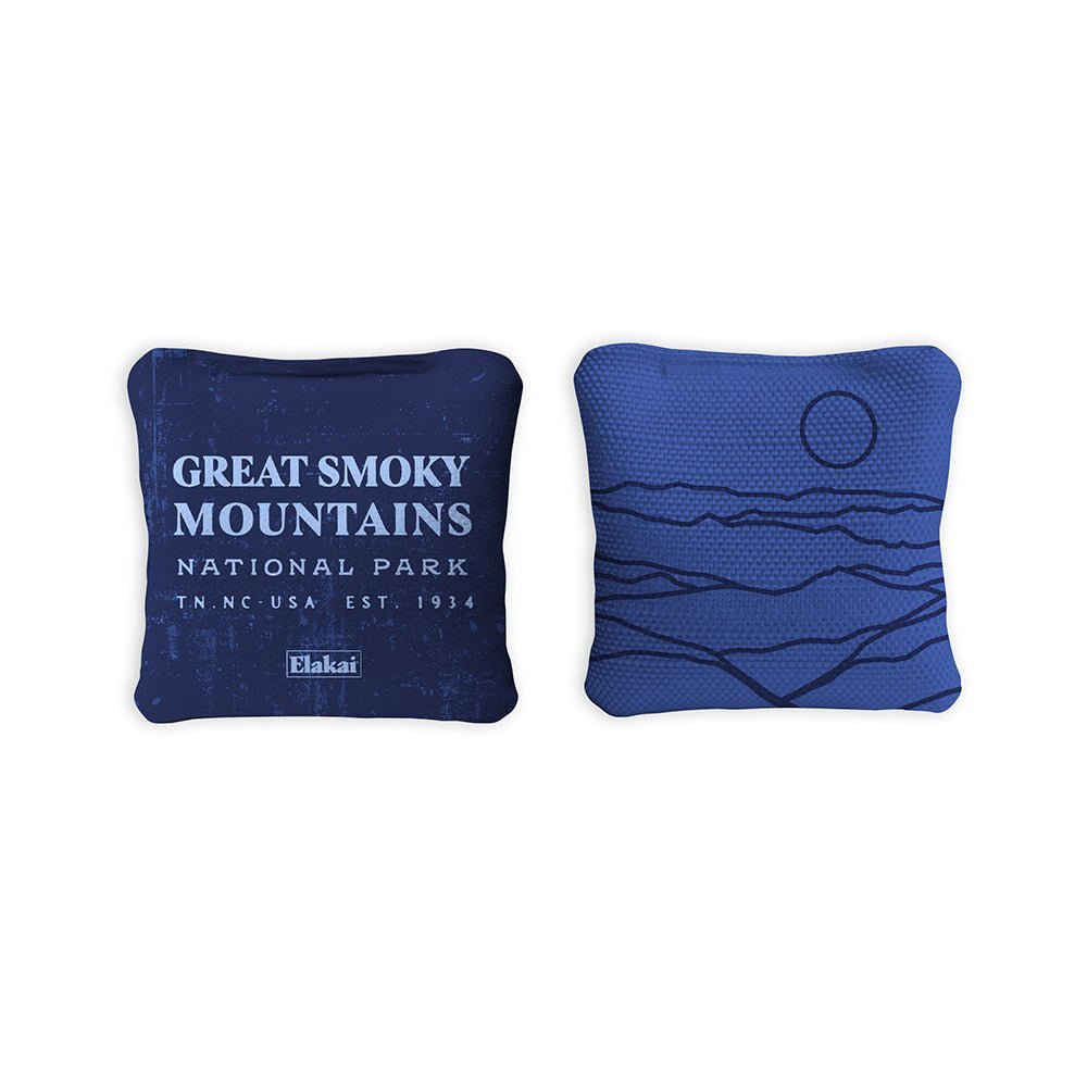 4 - in Travel Dual - Sided Cornhole Bags | National Parks Collection - Great Smoky Mountains Blue EGCB44TS-30 | American Cornhole Association