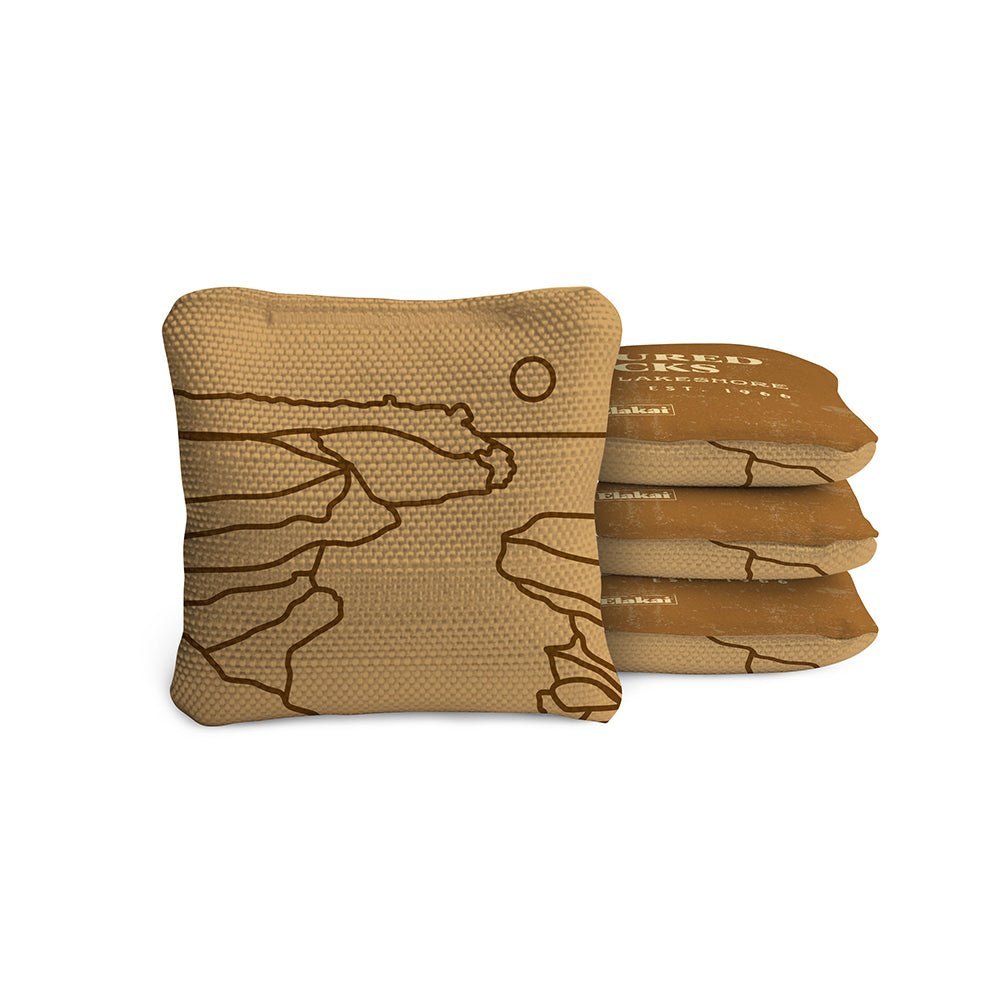 4 - in Travel Dual - Sided Cornhole Bags | National Parks Collection - Pictured Rocks Tan EGCB44TS-41 | American Cornhole Association