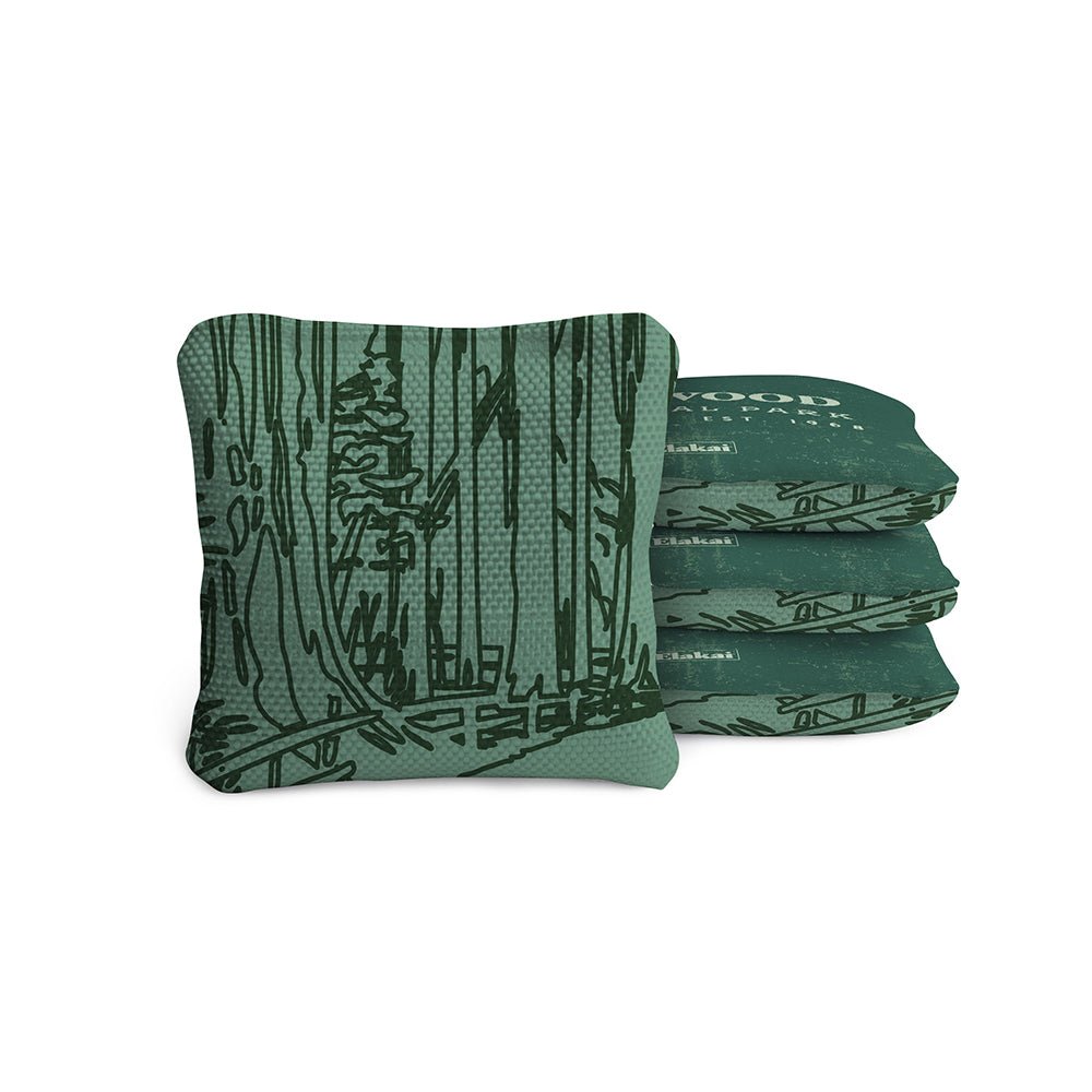 4 - in Travel Dual - Sided Cornhole Bags | National Parks Collection - Redwoods Green EGCB44TS-42 | American Cornhole Association