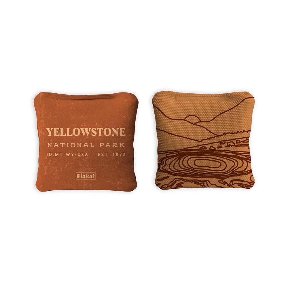 4 - in Travel Dual - Sided Cornhole Bags | National Parks Collection - Yellowstone Burnt Orange EGCB44TS-48 | American Cornhole Association