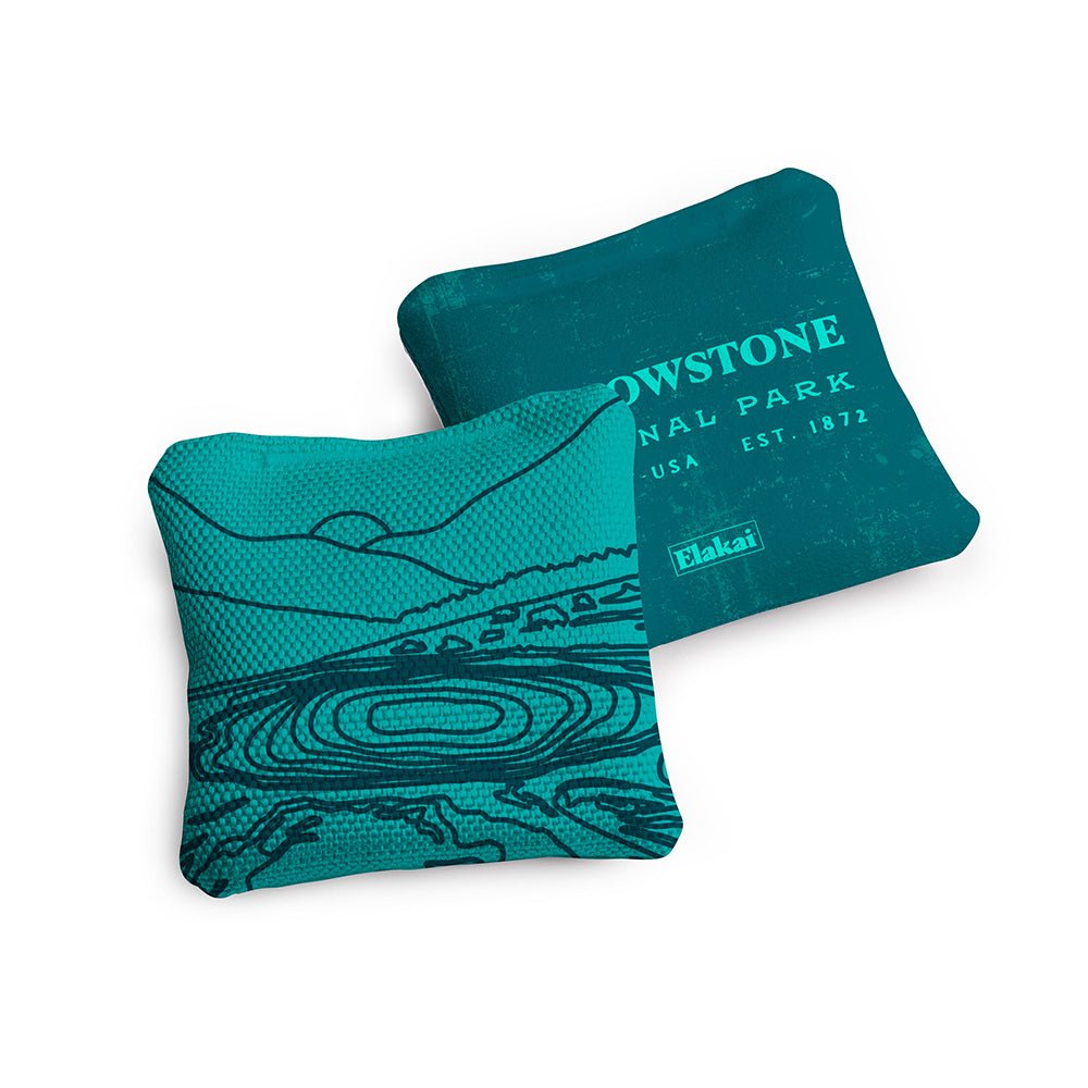 4 - in Travel Dual - Sided Cornhole Bags | National Parks Collection - Yellowstone Teal EGCB44TS-49 | American Cornhole Association