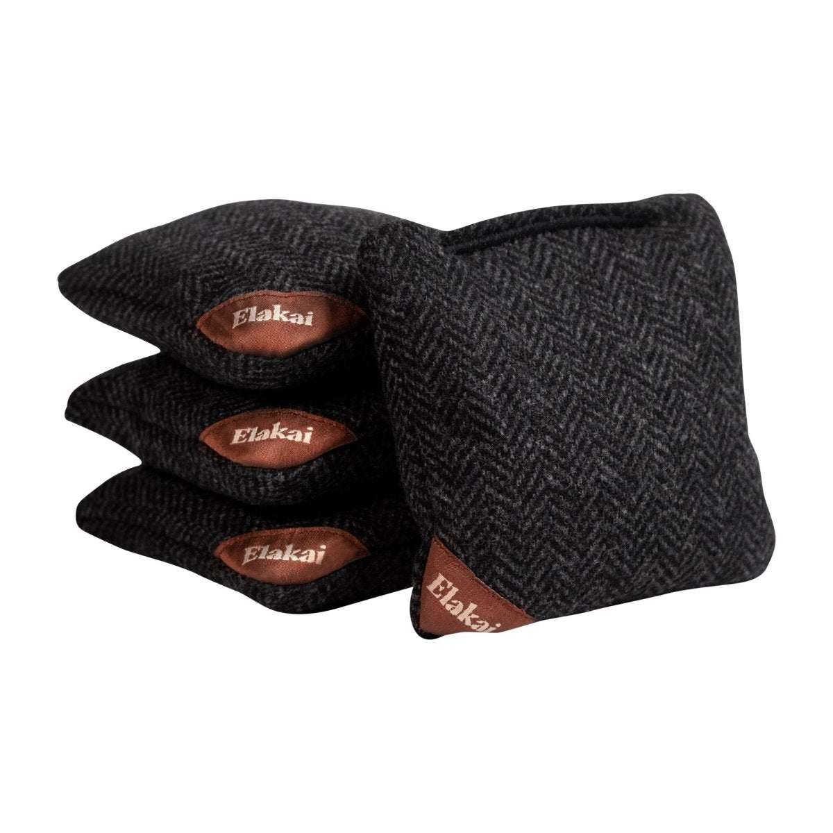 4-in Travel Herringbone Cornhole Bags | Premium All-Weather Collection - Black EGCB44H-08 | American Cornhole Association