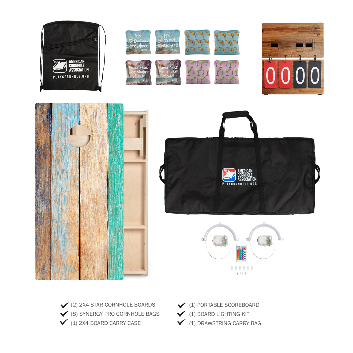 5 O'Clock Somewhere Official ACA Regulation 2x4 Cornhole Set - | American Cornhole Association