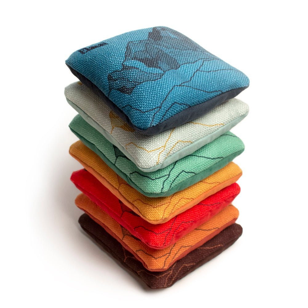 6 - in Dual - Sided Cornhole Bags | Mt. Elakai Design Collection - Light Blue Mineral EGCB66TS-05 | American Cornhole Association