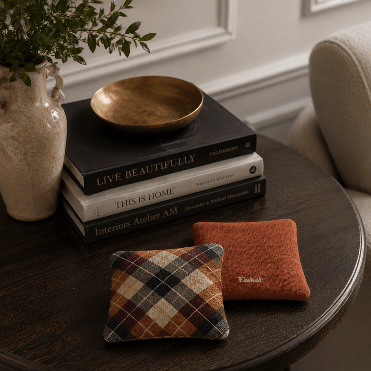 6-in Dual-Sided Cornhole Bags | Plaid Collection - Rustic Argyle Plaid Orange EGCB66TS-56 | American Cornhole Association
