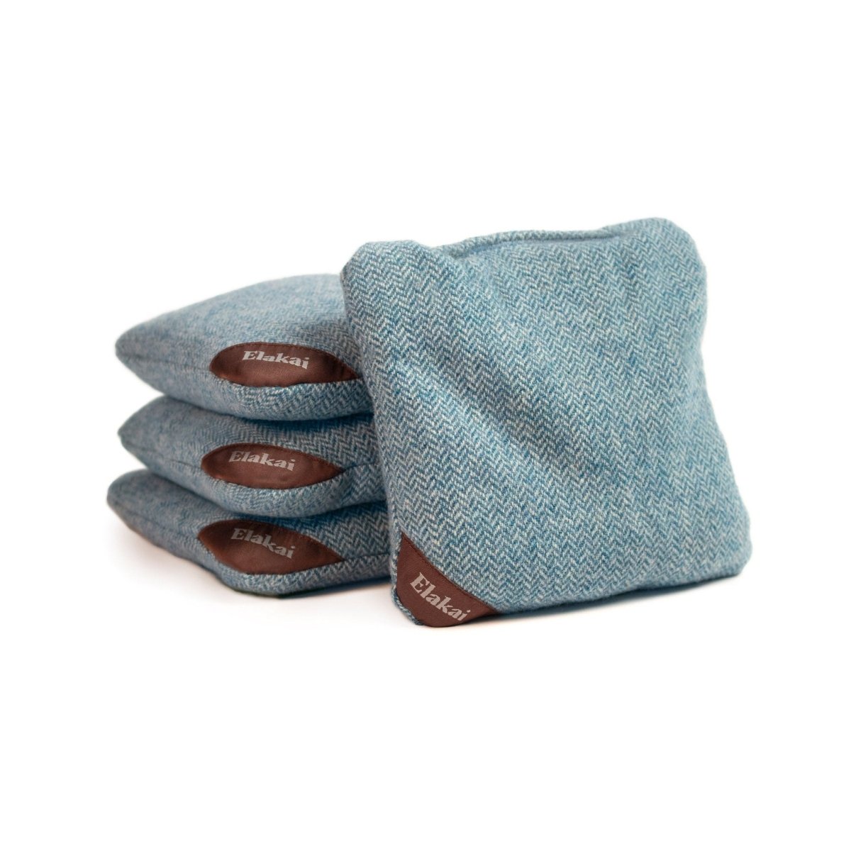 6-in Herringbone Cornhole Bags | Premium All-Weather Collection - Sky Blue EGCB66H-02 | American Cornhole Association