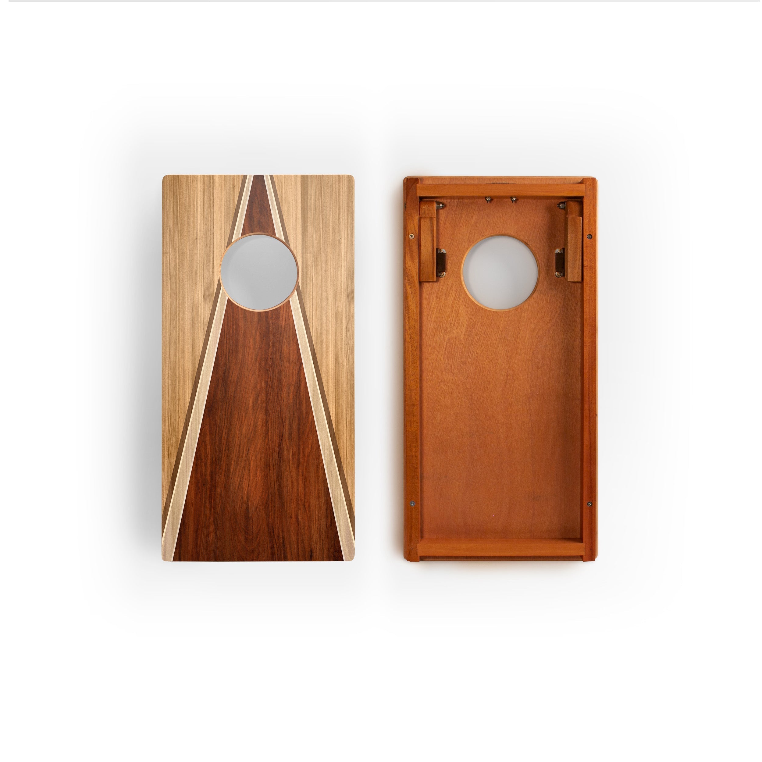 1ft x 2ft Classic Wood Triangle Compact Travel Cornhole Board Set