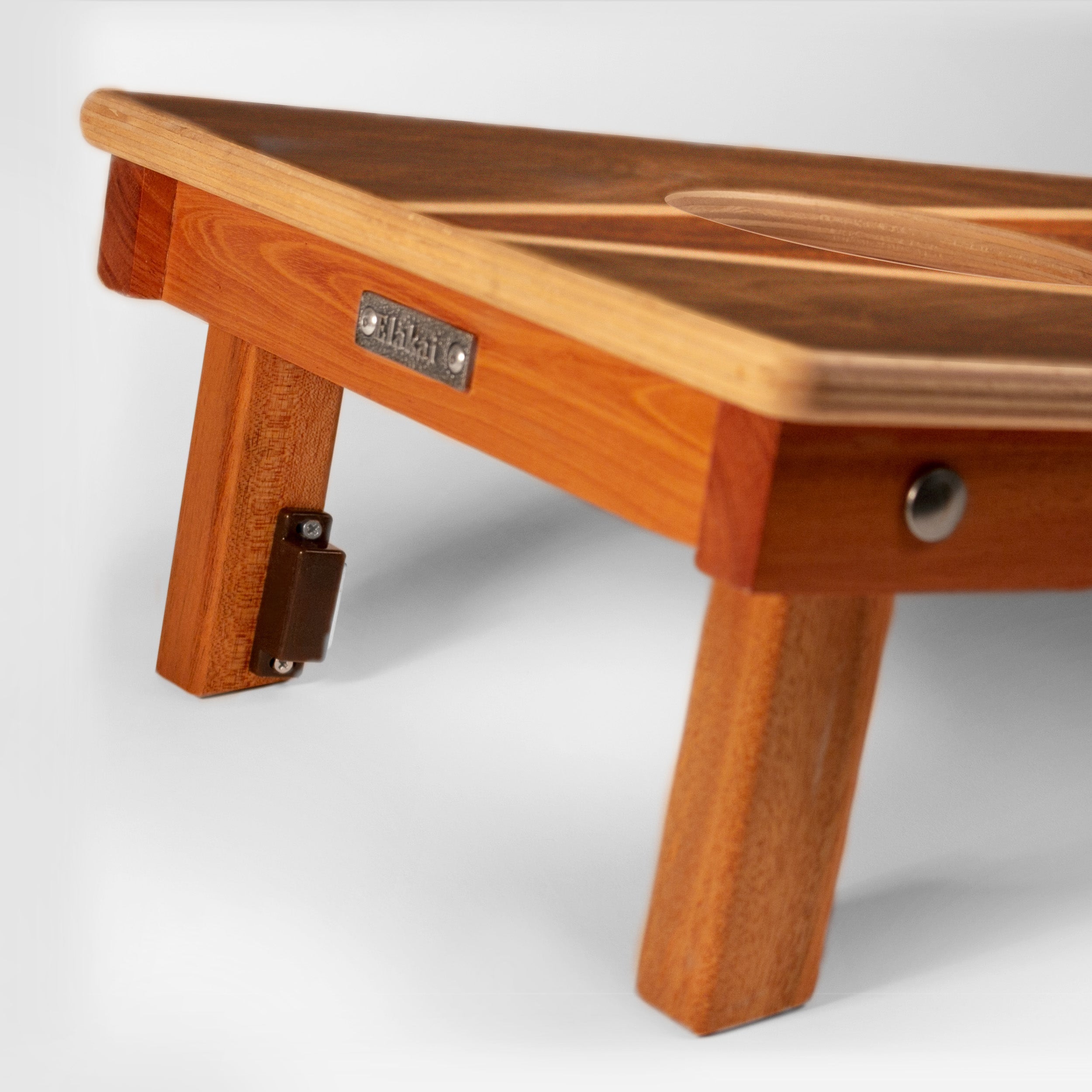 1ft x 2ft  Dark Wood Triangle Compact Travel Cornhole Board Set