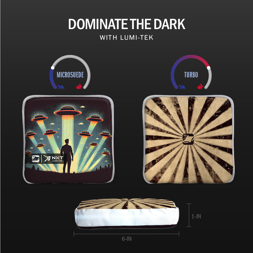 UFO After Dark 2x4 Cornhole Set with Lights & Reflective Bags
