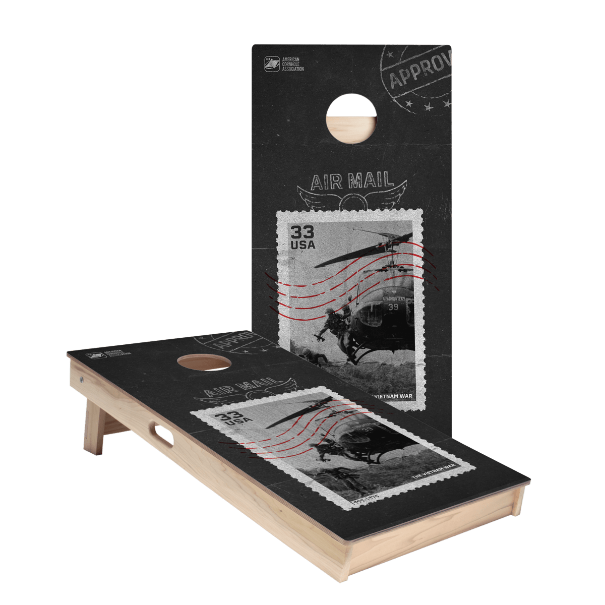 Airmail Stamp Star Cornhole Boards - ACA - 000285 | American Cornhole Association