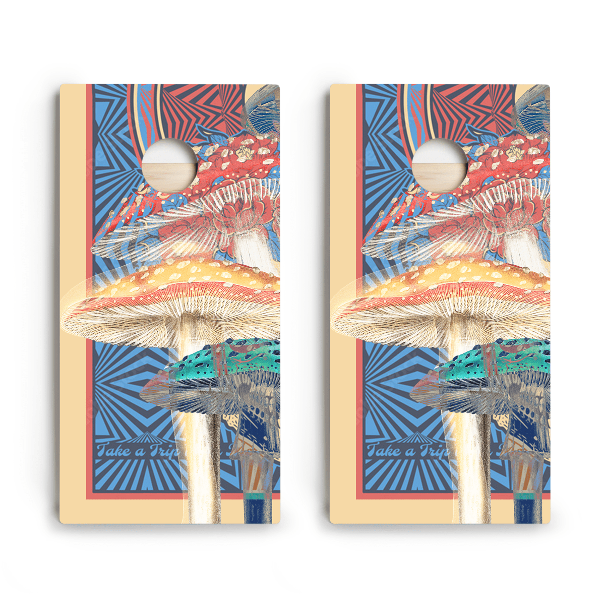Alice in Mushroom Land Star Cornhole Boards - ACA - 000490 | American Cornhole Association