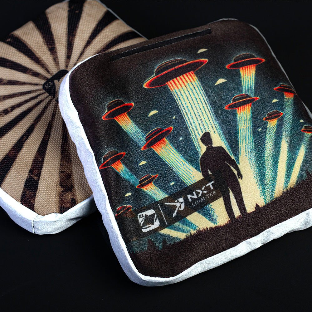 Alien Ambush Blue NXT Lumi - Tek Cornhole Bags, - American Cornhole Association