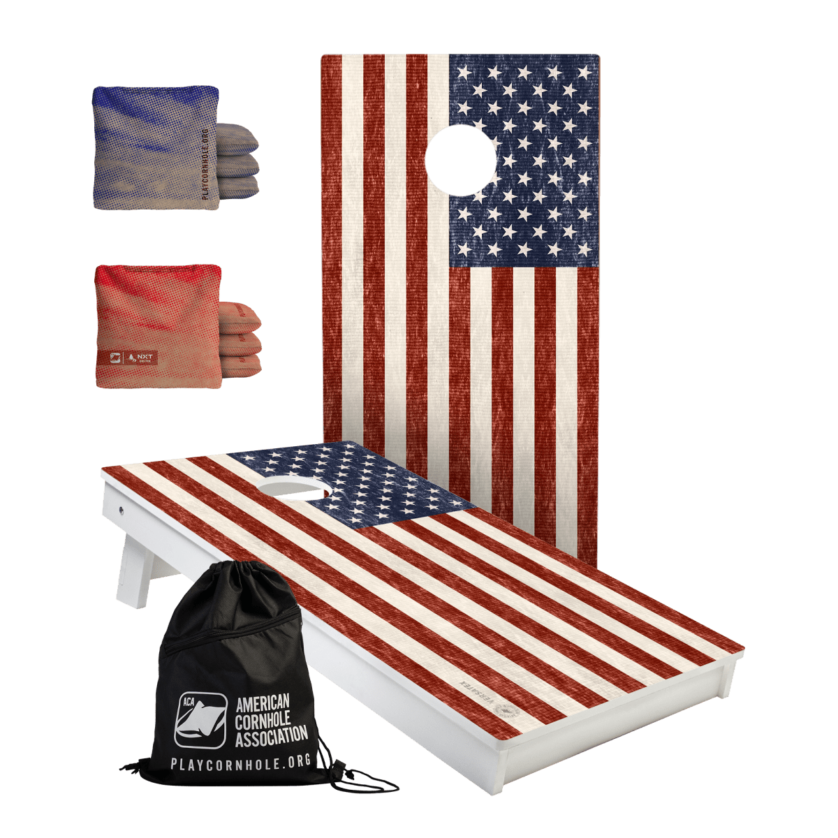 American Flag All - Weather 2x4 Cornhole Set with Waterproof Bags - | American Cornhole Association
