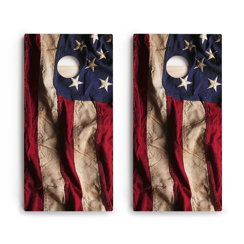 American Flag Cloth Star Cornhole Boards - ACA - 000001 | American Cornhole Association