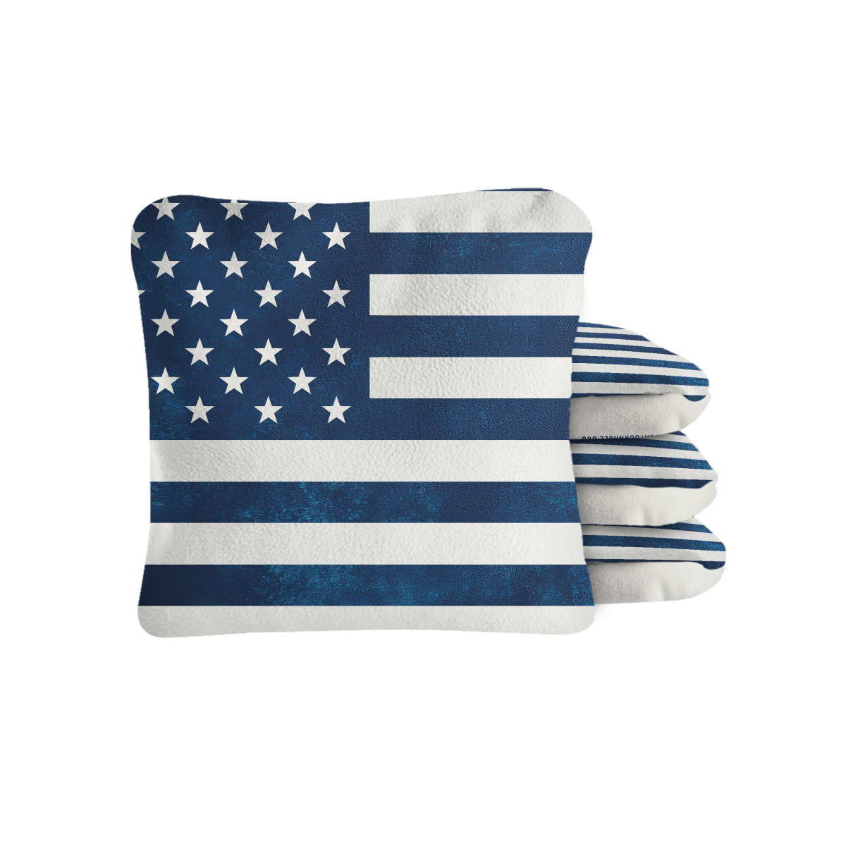 American Flag Blue Lock Shot Cornhole Bags with dual-sided microsuede control fabric by the American Cornhole Association.
#color_blue