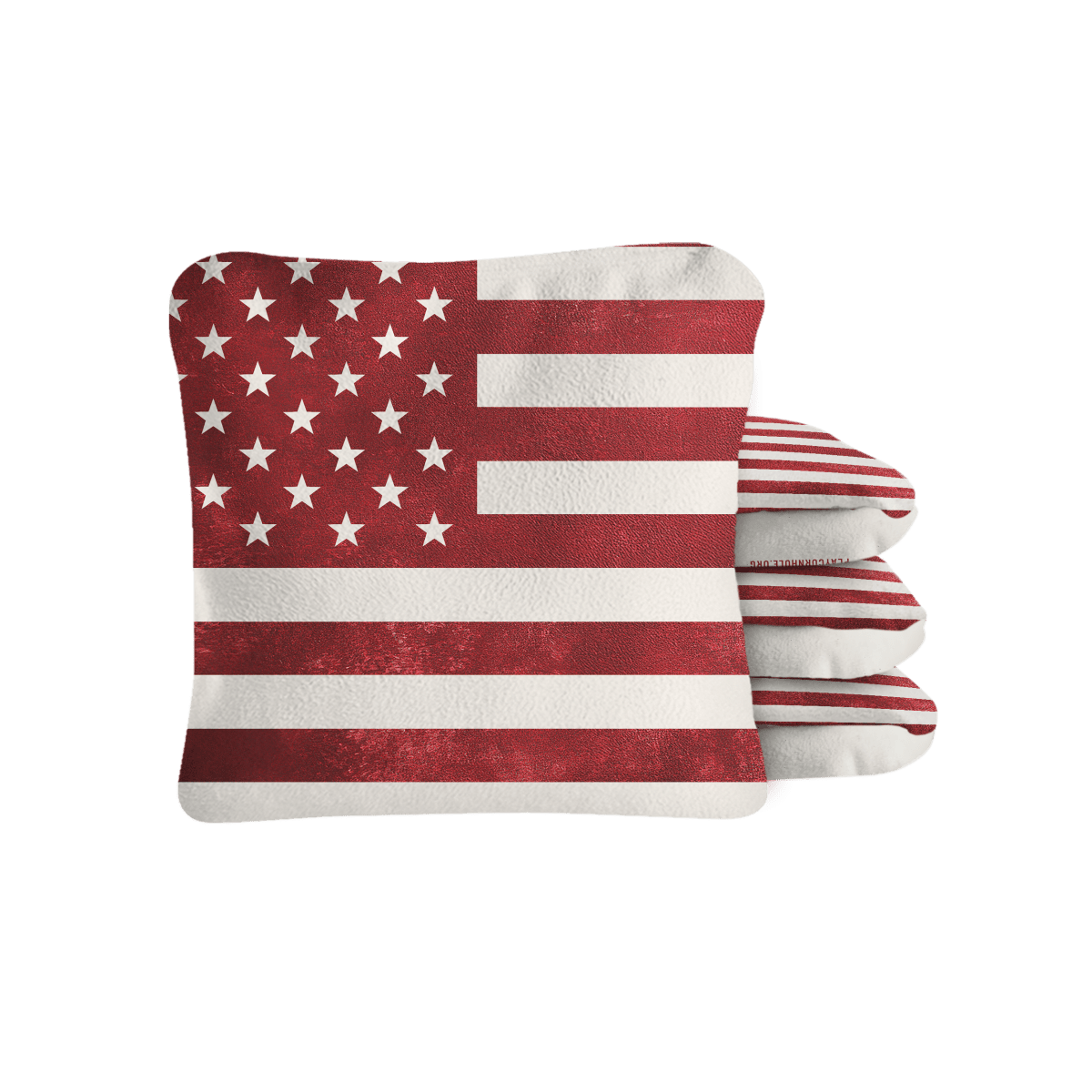 American Flag Red Lock Shot Cornhole Bags with dual-sided microsuede control fabric by the American Cornhole Association.
#color_Red