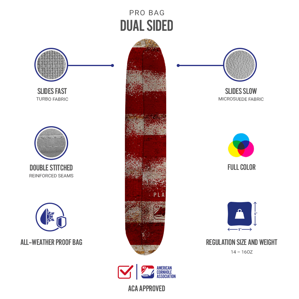 American Flag Official ACA Regulation 2x4 Cornhole Set - | American Cornhole Association