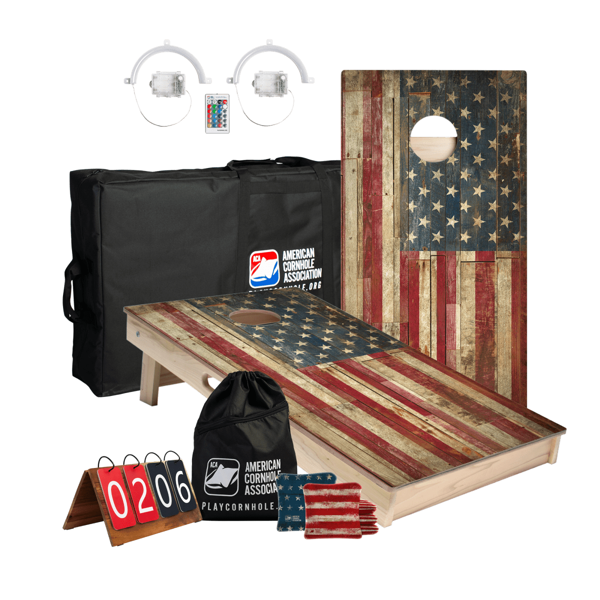 American Flag Official ACA Regulation 2x4 Cornhole Set - | American Cornhole Association