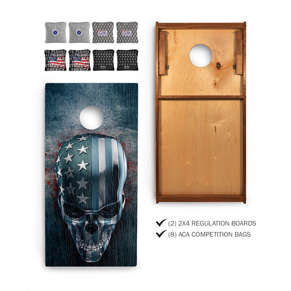 American Skull Sig Pro 2x4 Regulation Cornhole Bundle - | American Cornhole Association