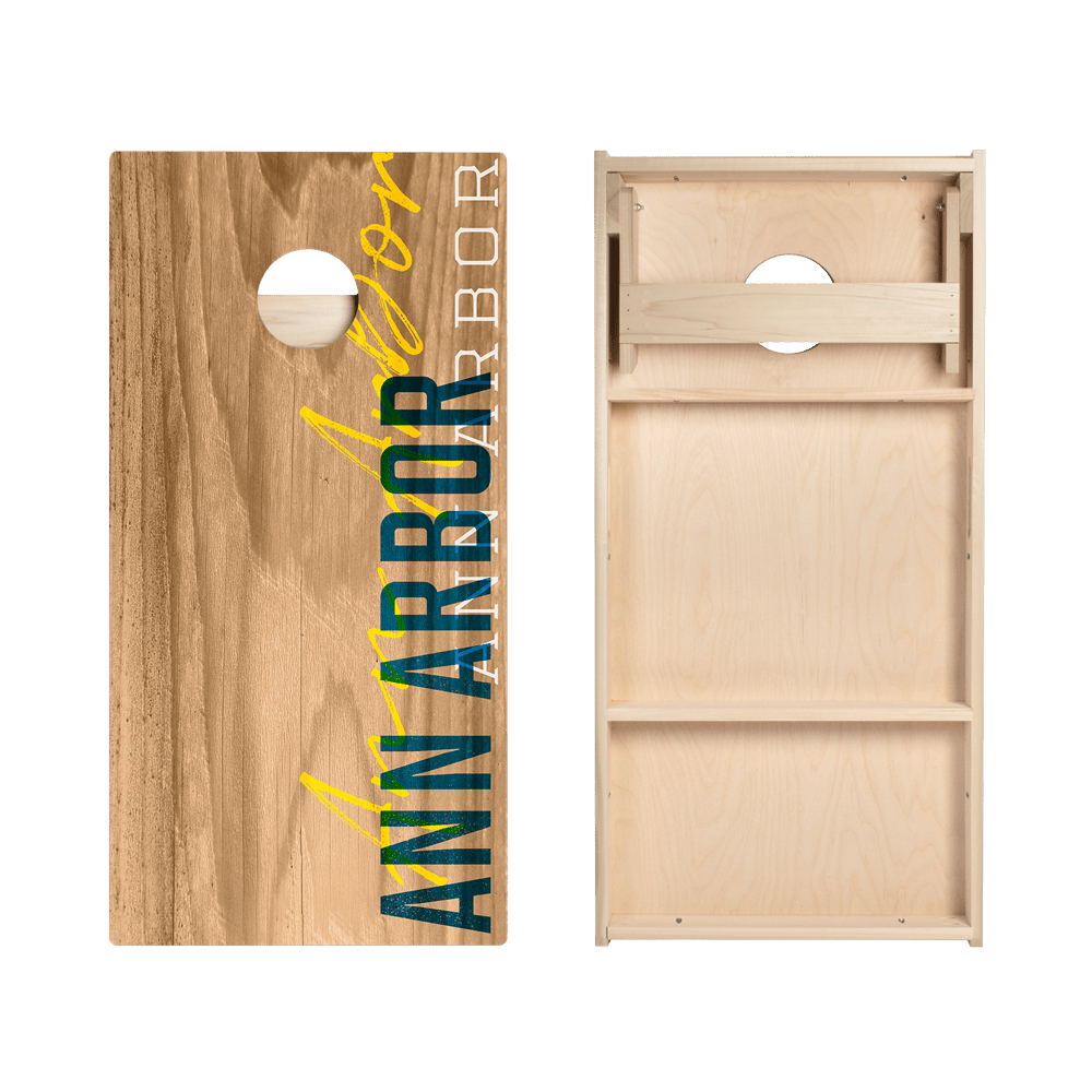 Ann Arbor Campus Gameday Star Cornhole Boards - ACA - 000199 | American Cornhole Association