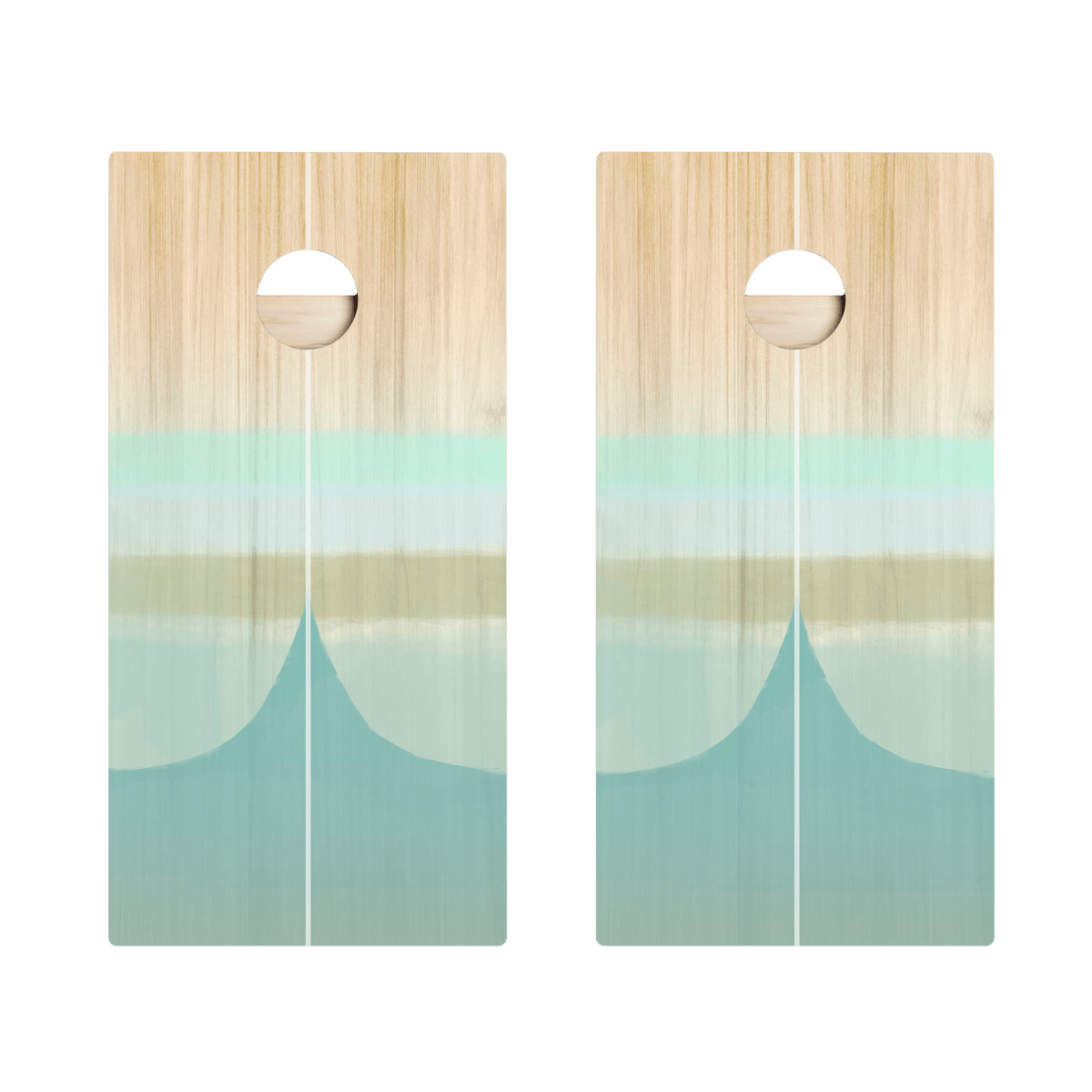 Bamboo Wood Watercolor Surf Star Cornhole Boards, - American Cornhole Association