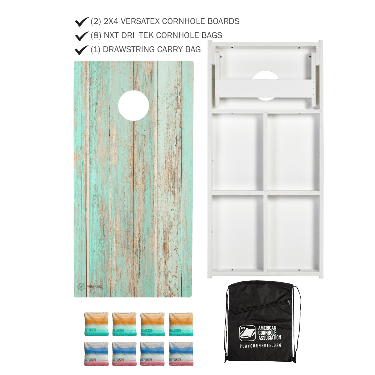 Beach Day All - Weather 2x4 Cornhole Set with Waterproof Bags - | American Cornhole Association
