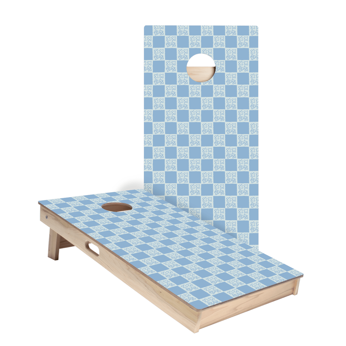 Beachy Blue Grid Star Cornhole Boards, - American Cornhole Association
