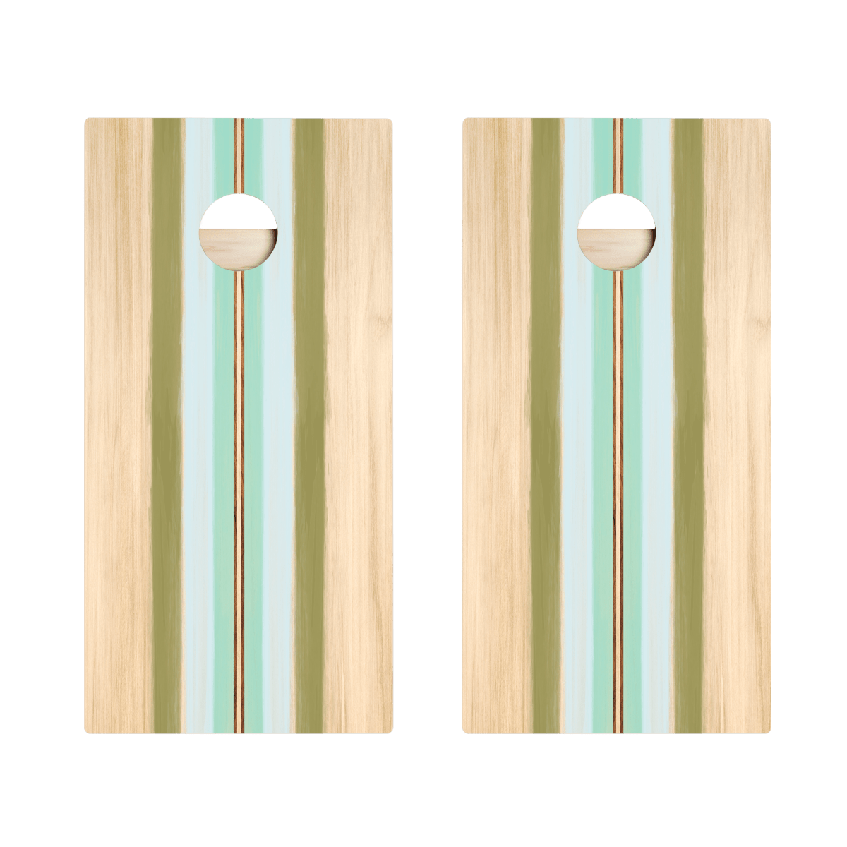 Beachy Retro Stripes Star Cornhole Boards, - American Cornhole Association