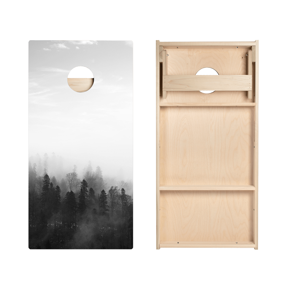 Black And White Forest Star Cornhole Boards - ACA - 000032 | American Cornhole Association