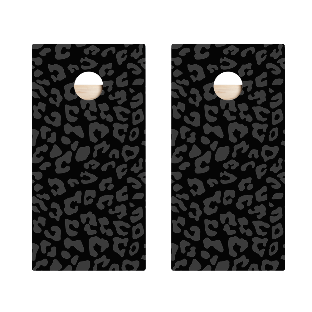Black Leopard Print Star Cornhole Boards, - American Cornhole Association