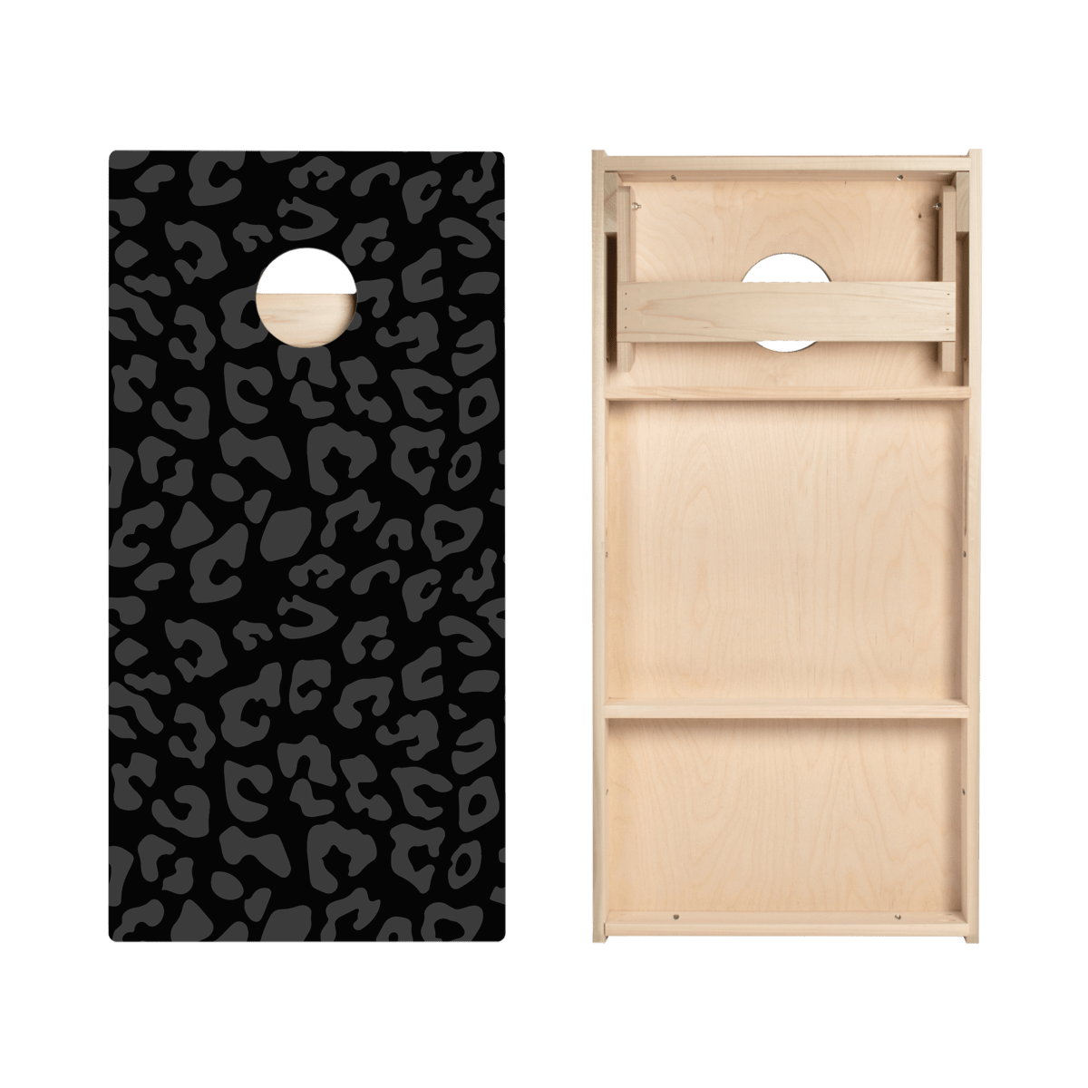 Black Leopard Print Star Cornhole Boards, - American Cornhole Association