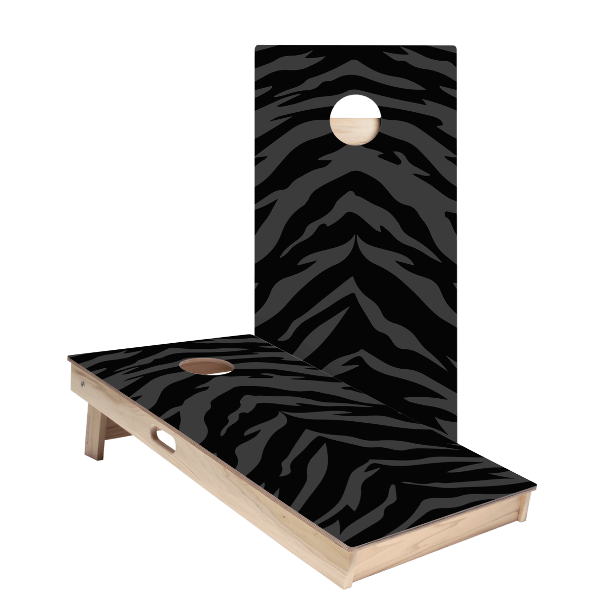 Black Tiger Stripes Star Cornhole Boards, - American Cornhole Association